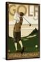 Sturgis, Michigan - Golf - Sunday Driver-Lantern Press-Stretched Canvas