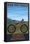 Sturgis, Michigan - Mountain Bike Scene - Ride the Trails-Lantern Press-Framed Stretched Canvas