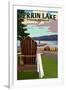 Sturgis, Michigan - Perrin Lake - Adirondack Chairs-Lantern Press-Framed Art Print