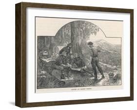 Sturt's Explorations in Australia - at Depot Creek-null-Framed Art Print