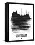Stuttgart Skyline Brush Stroke - Black-NaxArt-Framed Stretched Canvas