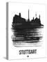 Stuttgart Skyline Brush Stroke - Black-NaxArt-Stretched Canvas