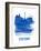 Stuttgart Skyline Brush Stroke - Blue-NaxArt-Framed Art Print