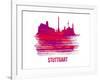 Stuttgart Skyline Brush Stroke - Red-NaxArt-Framed Art Print