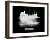 Stuttgart Skyline Brush Stroke - White-NaxArt-Framed Art Print