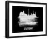 Stuttgart Skyline Brush Stroke - White-NaxArt-Framed Art Print