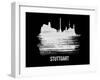 Stuttgart Skyline Brush Stroke - White-NaxArt-Framed Art Print