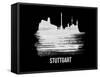Stuttgart Skyline Brush Stroke - White-NaxArt-Framed Stretched Canvas