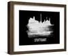 Stuttgart Skyline Brush Stroke - White-NaxArt-Framed Art Print