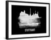 Stuttgart Skyline Brush Stroke - White-NaxArt-Framed Art Print