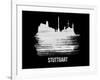 Stuttgart Skyline Brush Stroke - White-NaxArt-Framed Art Print