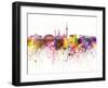 Stuttgart Skyline in Watercolor Background-paulrommer-Framed Art Print