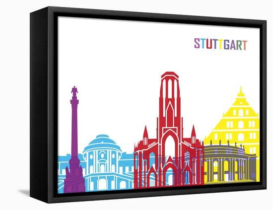 Stuttgart Skyline Pop-paulrommer-Framed Stretched Canvas