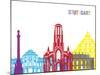 Stuttgart Skyline Pop-paulrommer-Mounted Art Print