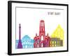 Stuttgart Skyline Pop-paulrommer-Framed Art Print