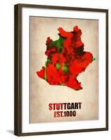 Stuttgart Watercolor Poster-NaxArt-Framed Art Print