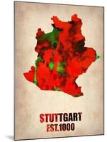 Stuttgart Watercolor Poster-NaxArt-Mounted Art Print