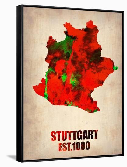 Stuttgart Watercolor Poster-NaxArt-Framed Stretched Canvas