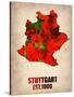 Stuttgart Watercolor Poster-NaxArt-Stretched Canvas