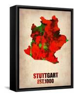 Stuttgart Watercolor Poster-NaxArt-Framed Stretched Canvas