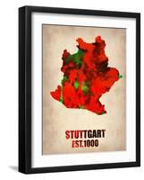 Stuttgart Watercolor Poster-NaxArt-Framed Art Print