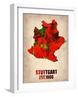 Stuttgart Watercolor Poster-NaxArt-Framed Art Print