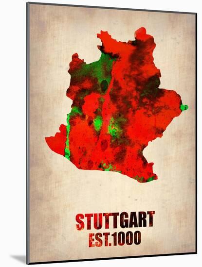 Stuttgart Watercolor Poster-NaxArt-Mounted Art Print