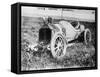 Stutz Race Car Wrecked at Indianapolis Raceway Photograph - Indianapolis, IN-Lantern Press-Framed Stretched Canvas