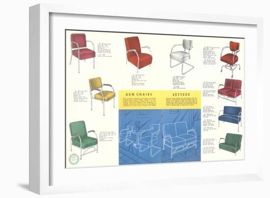 Styles of Arm Chairs and Settees-null-Framed Art Print