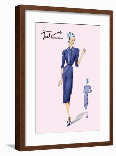 Stylish Blue for Evening-null-Framed Art Print