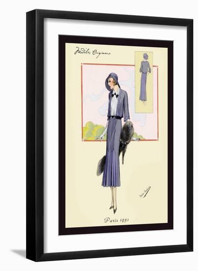 Stylish Blue Suit with Stole-null-Framed Art Print