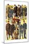 Stylish Boys and Youths with Suits and Coats-null-Mounted Art Print