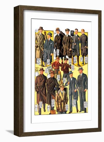 Stylish Boys and Youths with Suits and Coats-null-Framed Art Print