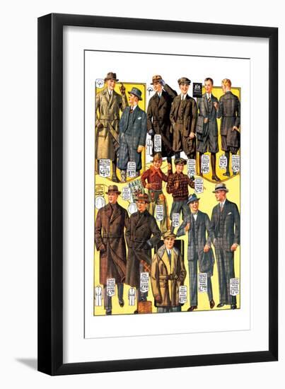 Stylish Boys and Youths with Suits and Coats-null-Framed Art Print