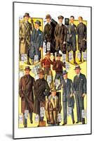 Stylish Boys and Youths with Suits and Coats-null-Mounted Art Print