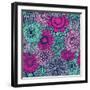 Stylish Bright Pattern Made of Gorgeous Flowers-smilewithjul-Framed Art Print