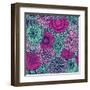 Stylish Bright Pattern Made of Gorgeous Flowers-smilewithjul-Framed Art Print