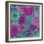 Stylish Bright Pattern Made of Gorgeous Flowers-smilewithjul-Framed Premium Giclee Print