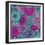 Stylish Bright Pattern Made of Gorgeous Flowers-smilewithjul-Framed Premium Giclee Print