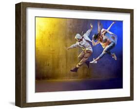 Stylish Dancers Dancing in a Concrete Place-Konrad B?k-Framed Photographic Print