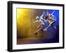 Stylish Dancers Dancing in a Concrete Place-Konrad B?k-Framed Photographic Print