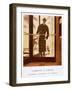 Stylish Double-Breasted Brown Checked Coat by Lus and Befue, Perfect for the Riviera!-R. Rejelan-Framed Art Print