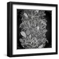 Stylish Floral Background, Hand Drawn Retro Flowers-Ozerina Anna-Framed Art Print