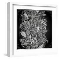 Stylish Floral Background, Hand Drawn Retro Flowers-Ozerina Anna-Framed Art Print