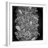 Stylish Floral Background, Hand Drawn Retro Flowers-Ozerina Anna-Framed Art Print