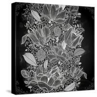 Stylish Floral Background, Hand Drawn Retro Flowers-Ozerina Anna-Stretched Canvas