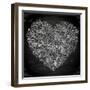 Stylish Floral Heart, Hand Drawn Retro Flowers-Ozerina Anna-Framed Art Print