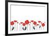 Stylish Red and Black Poppies on White Background-Alisa Foytik-Framed Art Print