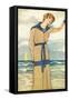 Stylish Woman by the Sea-null-Framed Stretched Canvas