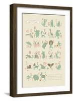 Stylish Zoo Alphabet in Vector. Lovely Animals with English Letters and Names. Best Abc-Poster in S-smilewithjul-Framed Art Print